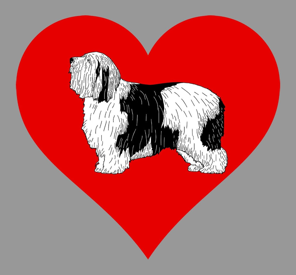 Polish Lowland Sheepdog on Heart Left Chest - Full-Zip Hoodie Sweatshirt
