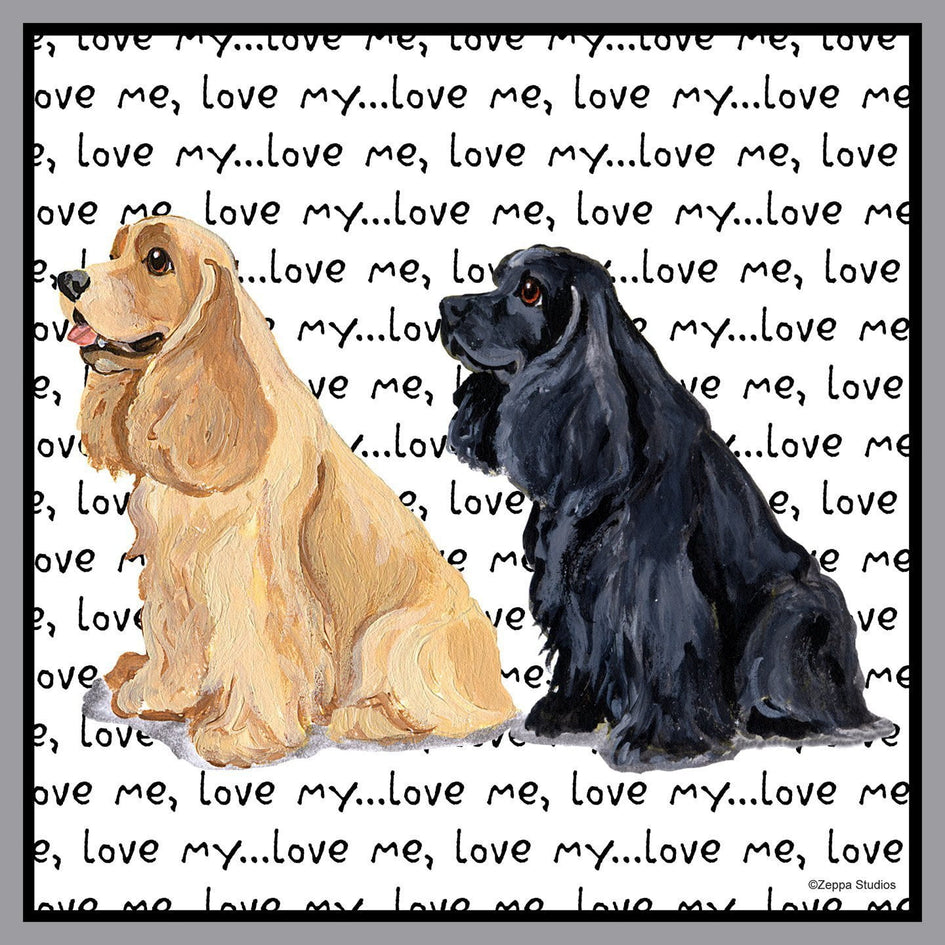 Cocker Spaniel Love Text - Adult Unisex T-Shirt