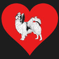 Papillon on Heart Left Chest - Full-Zip Hoodie Sweatshirt