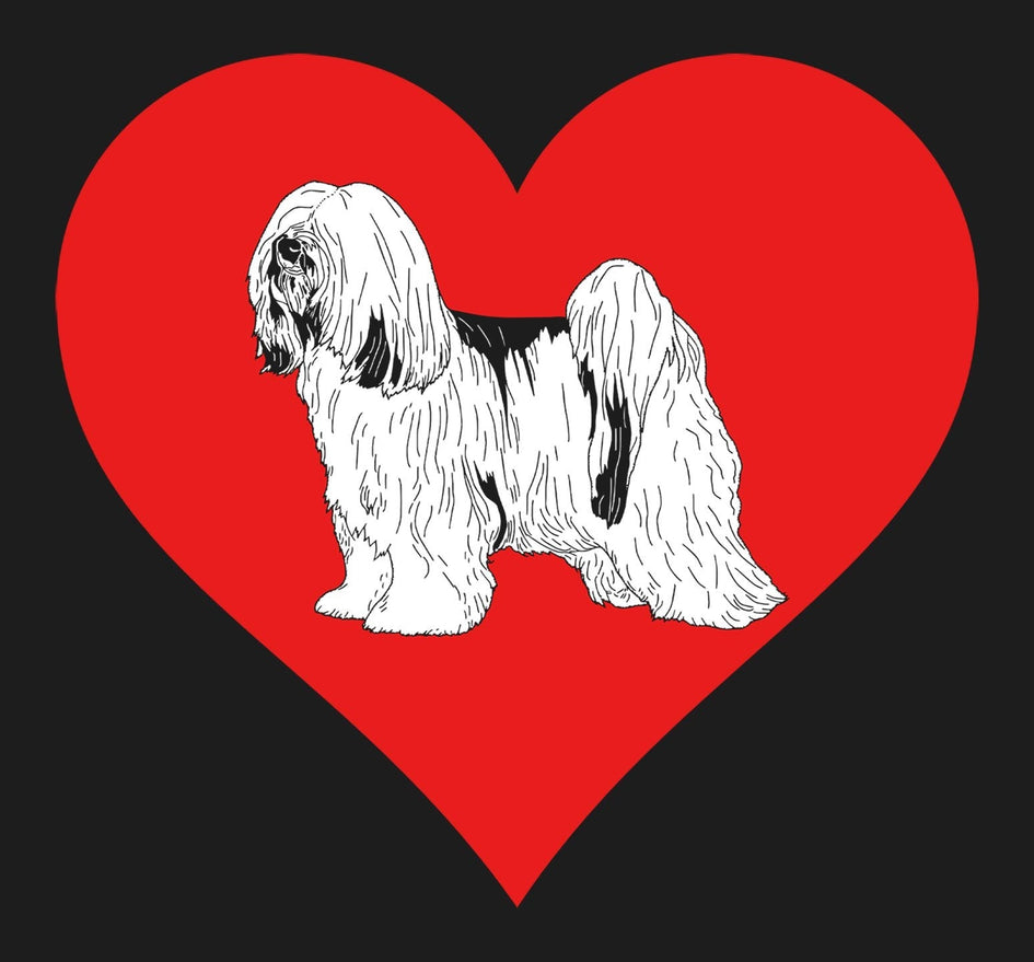 Tibetan Terrier on Heart Left Chest - Full-Zip Hoodie Sweatshirt