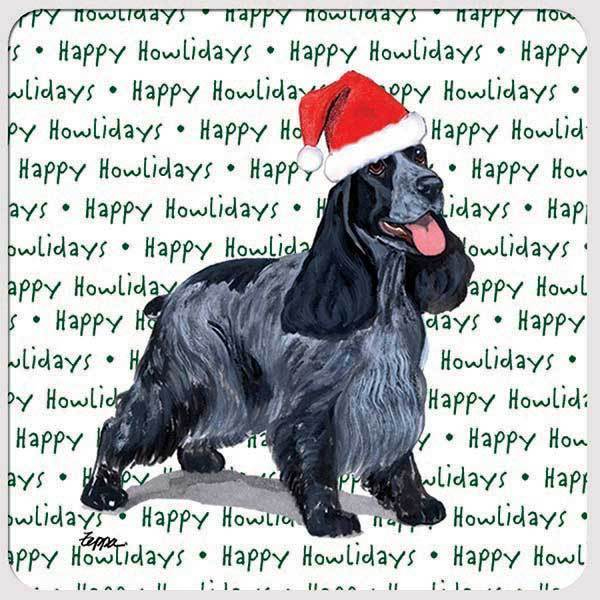 English Cocker Spaniel "Happy Howlidays" Coaster