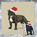 Staffordshire Bull Terrier Santa Pillow Cover