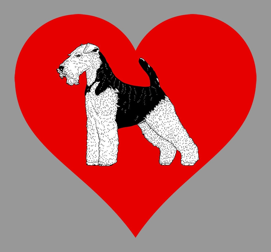 Welsh Terrier on Heart Left Chest - Full-Zip Hoodie Sweatshirt
