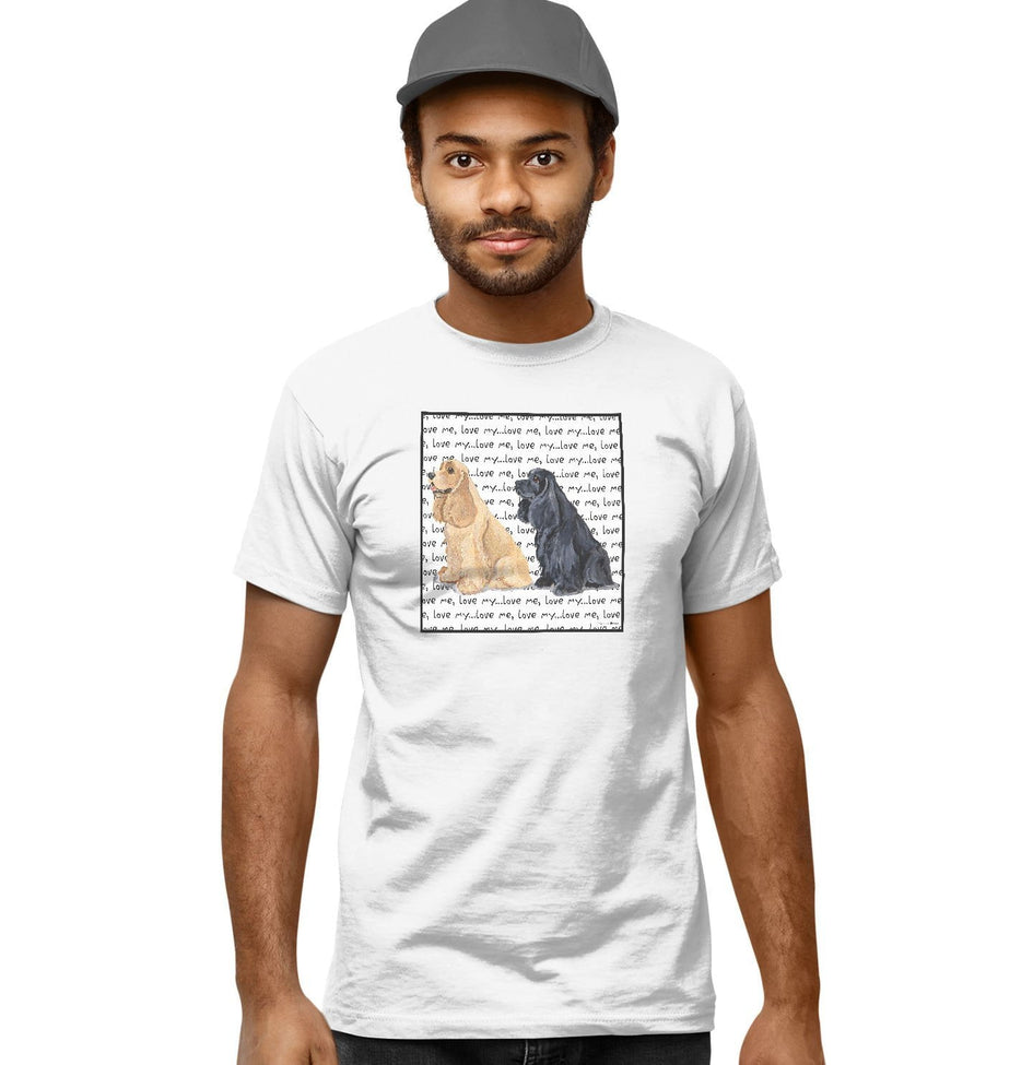 Cocker Spaniel Love Text - Adult Unisex T-Shirt