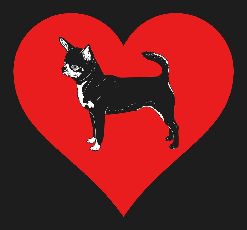 Chihuahua on Heart Left Chest - Full-Zip Hoodie Sweatshirt