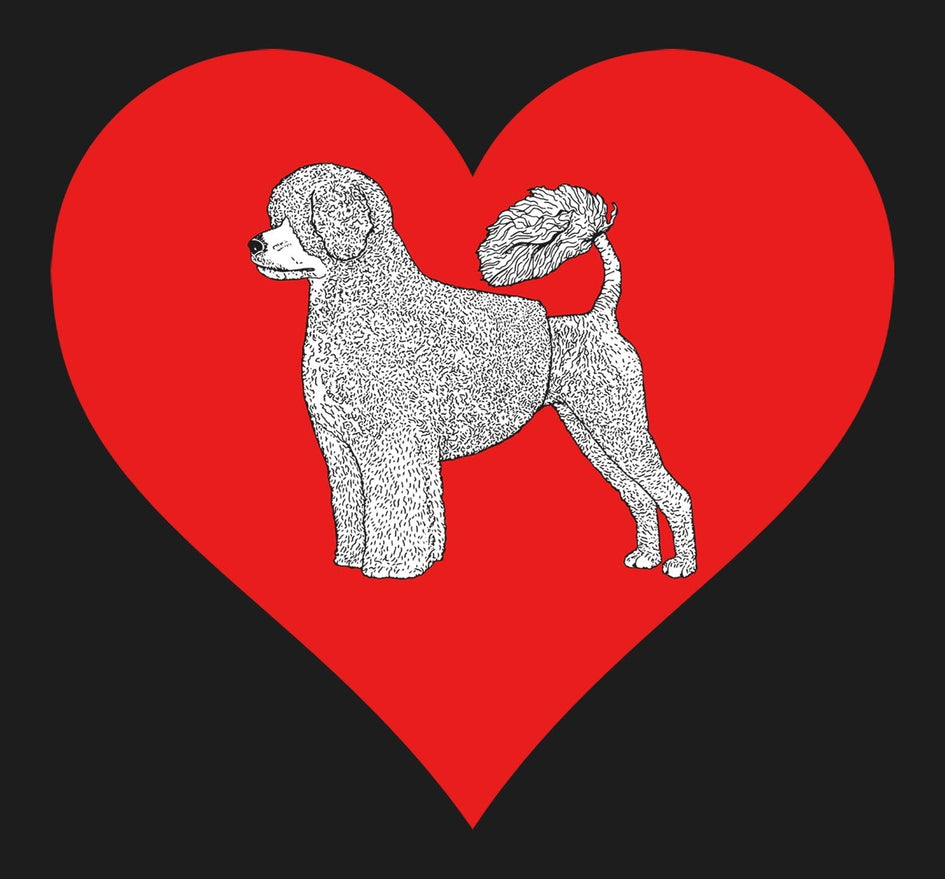 Portuguese Water Dog on Heart Left Chest - Full-Zip Hoodie Sweatshirt