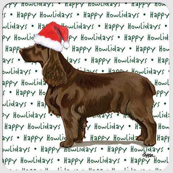 Field Spaniel "Happy Howlidays" Coaster