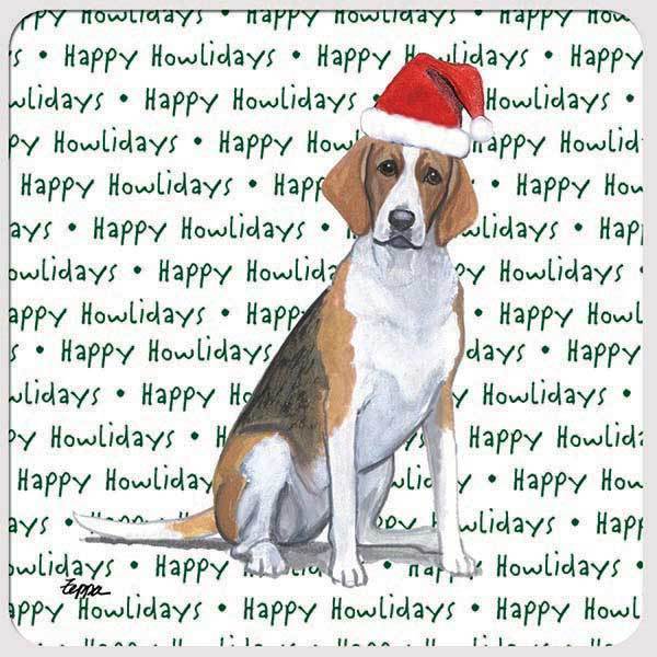 American Foxhound "Happy Howlidays" Coaster