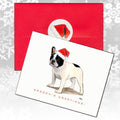 French Bulldog, Black and White Christmas Note Cards