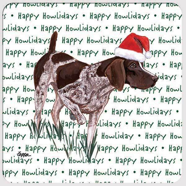 German Shorthaired Pointer "Happy Howlidays" Coaster