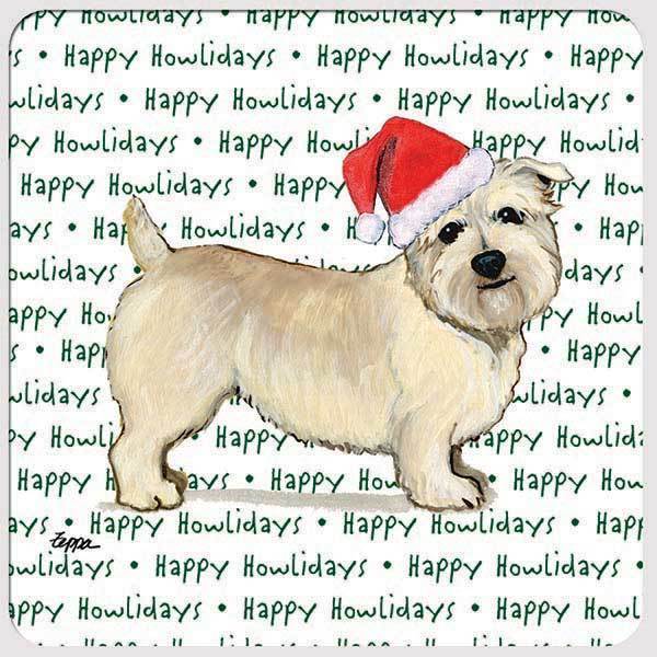 Glen of Imaal Terrier "Happy Howlidays" Coaster