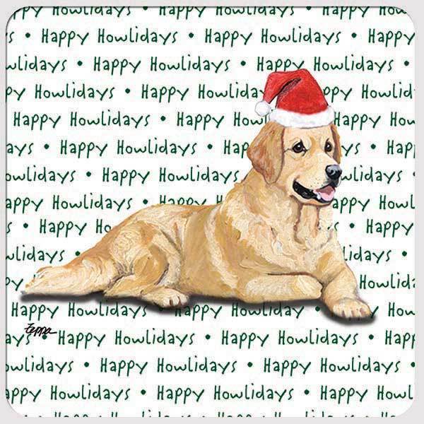 Golden Retriever "Happy Howlidays" Coaster