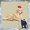 Golden Retriever Santa Pillow Cover