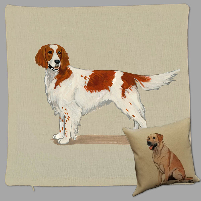 Irish Red & White Setter Pillow Cover