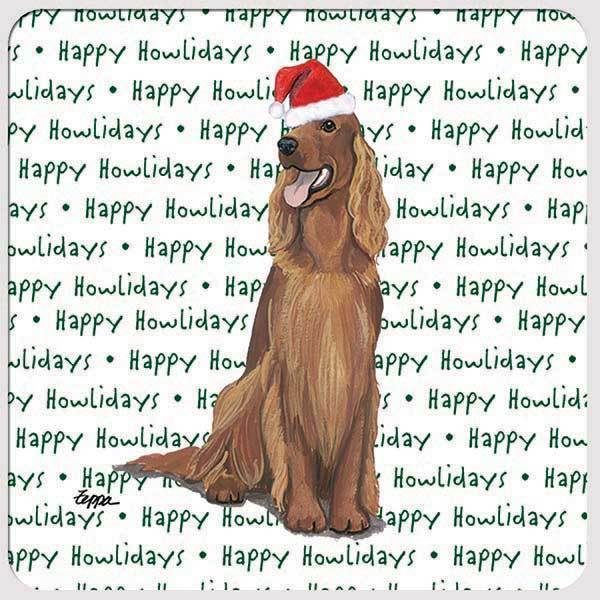 Irish Setter "Happy Howlidays" Coaster