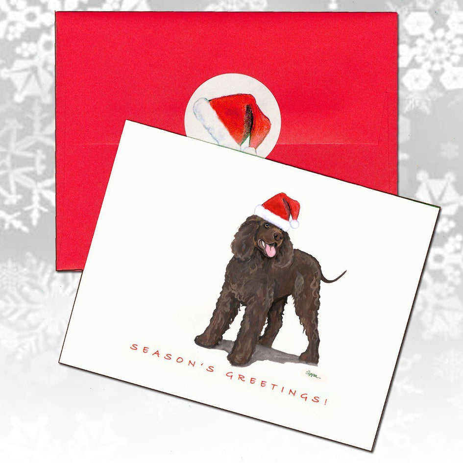 Irish Water Spaniel Christmas Note Cards