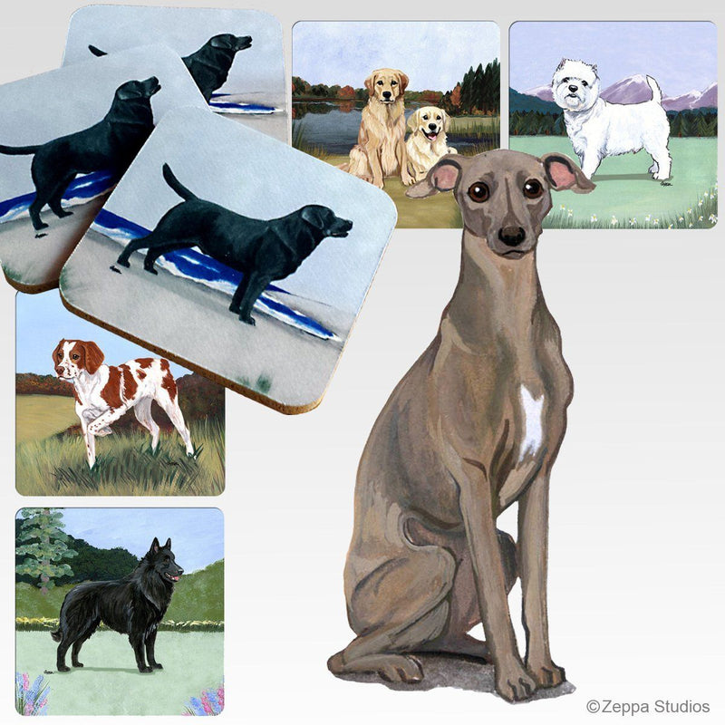 Italian Greyhound Scenic Square Coaster