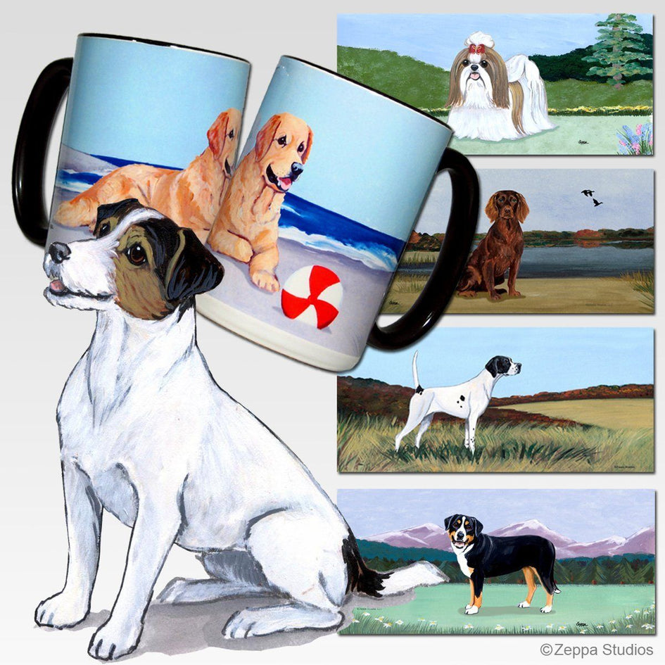 Russell Terrier, Brown and White Scenic Mug