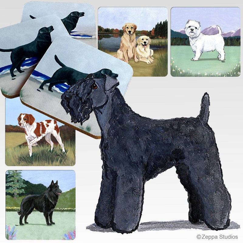 Kerry Blue Terrier Scenic Square Coaster