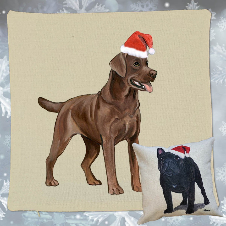 Labrador Retriever Santa Pillow Cover