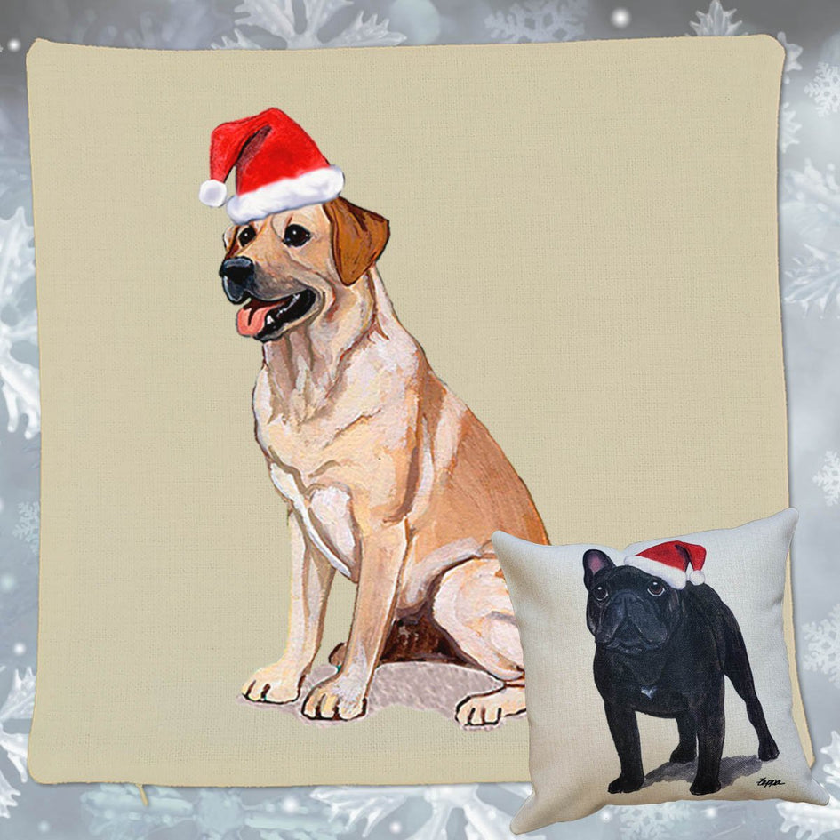 Labrador Retriever Santa Pillow Cover