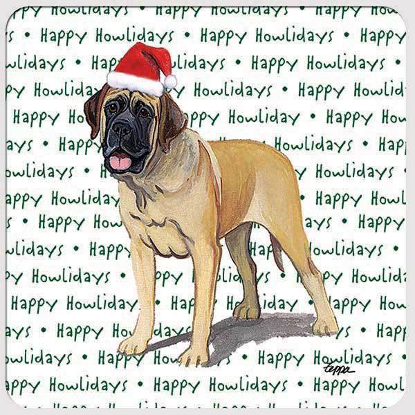 Mastiff "Happy Howlidays" Coaster