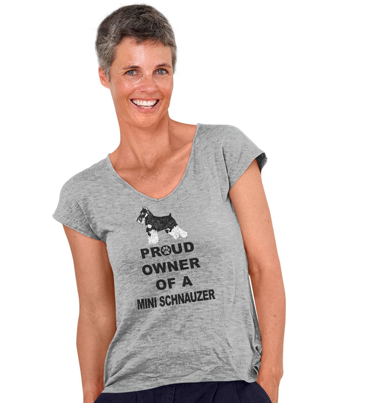 Miniature Schnauzer Proud Owner - Women's V-Neck T-Shirt