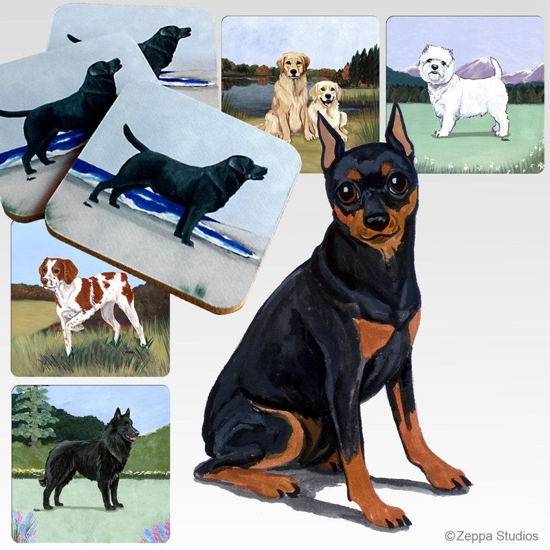 Miniature Pinscher Scenic Square Coaster