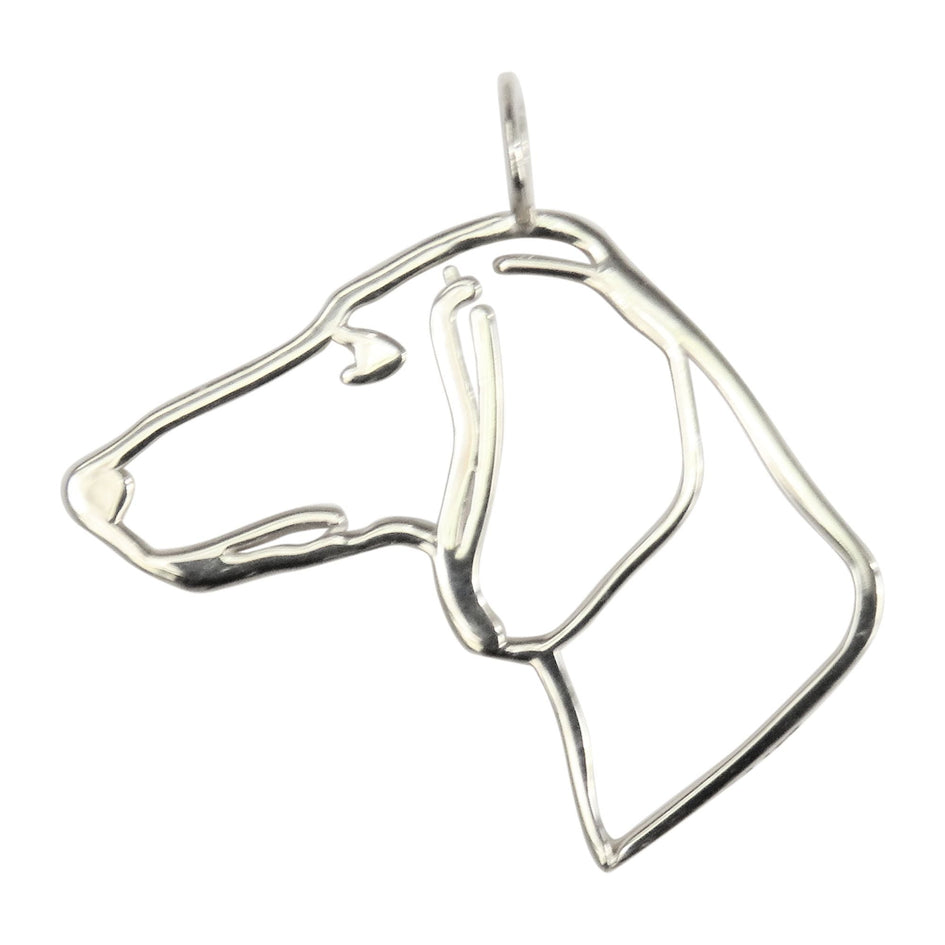 Dachshund (Smooth) in Sterling Silver Silhouette Head Pendant
