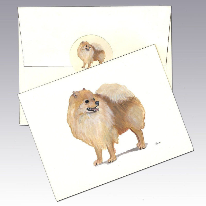 Pomeranian, Red Note Cards
