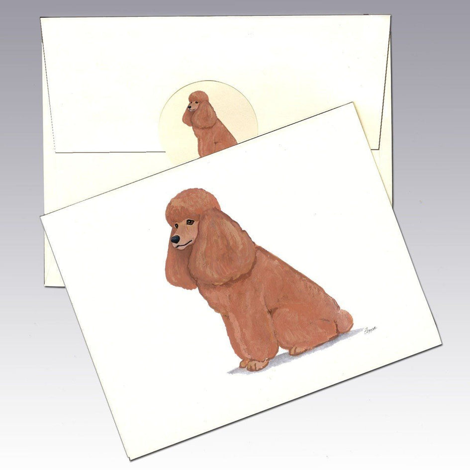 Poodle Apricot Note Cards