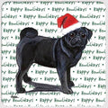 Pug, Black "Happy Howlidays" Coaster