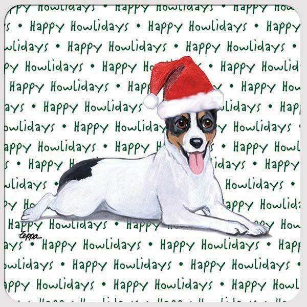 Rat Terrier "Happy Howlidays" Coaster