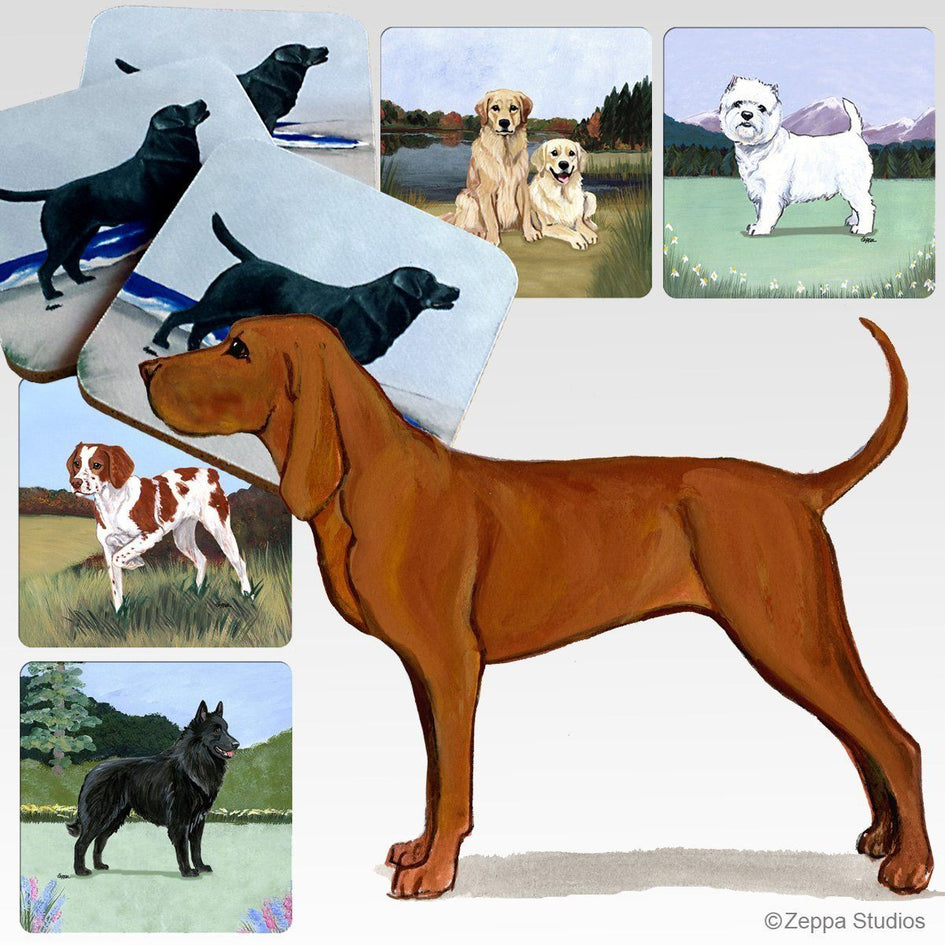 Redbone Coonhound Scenic Square Coaster