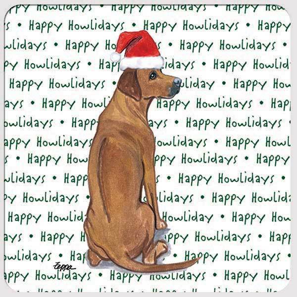 Rhodesian Ridgeback "Happy Howlidays" Coaster