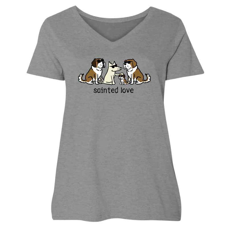 Sainted Love - Ladies Plus V-Neck Tee