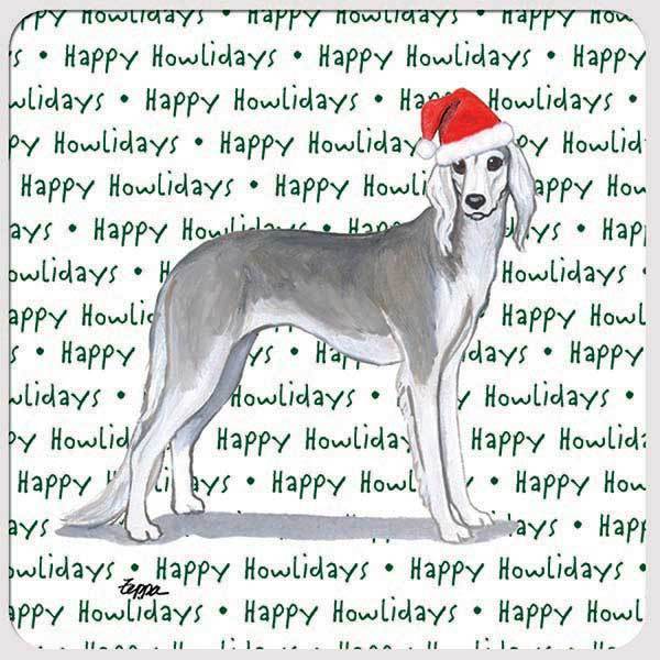 Saluki "Happy Howlidays" Coaster