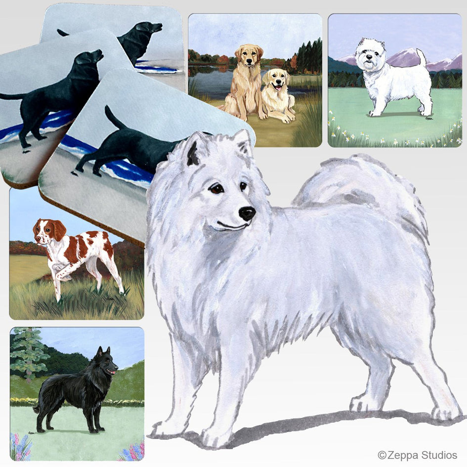 Samoyed Scenic Square Coaster