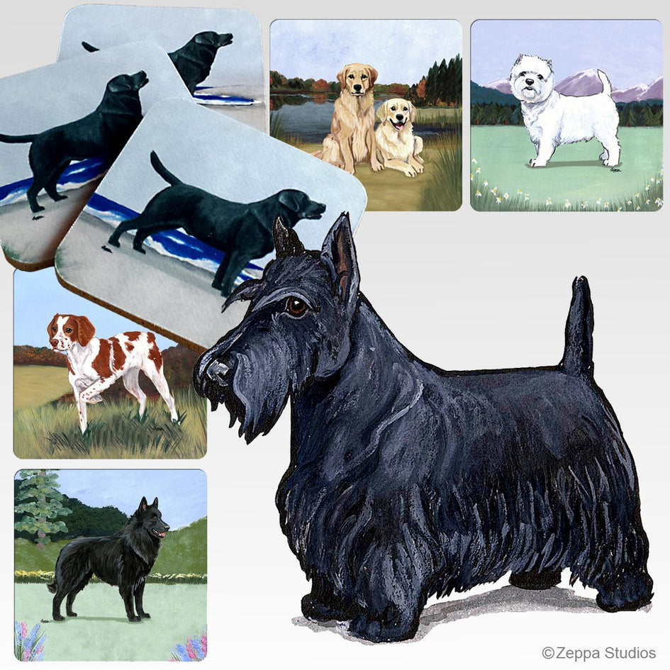 Scottish Terrier Scenic Square Coaster