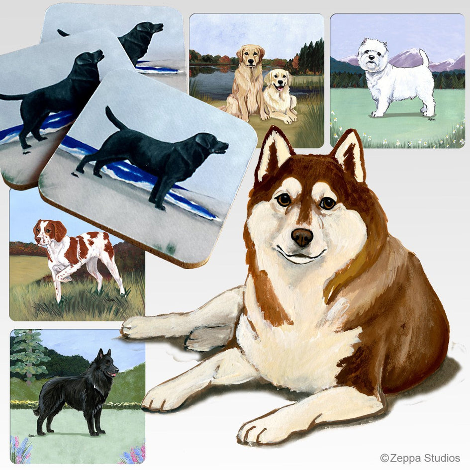 Siberian Husky Scenic Square Coaster