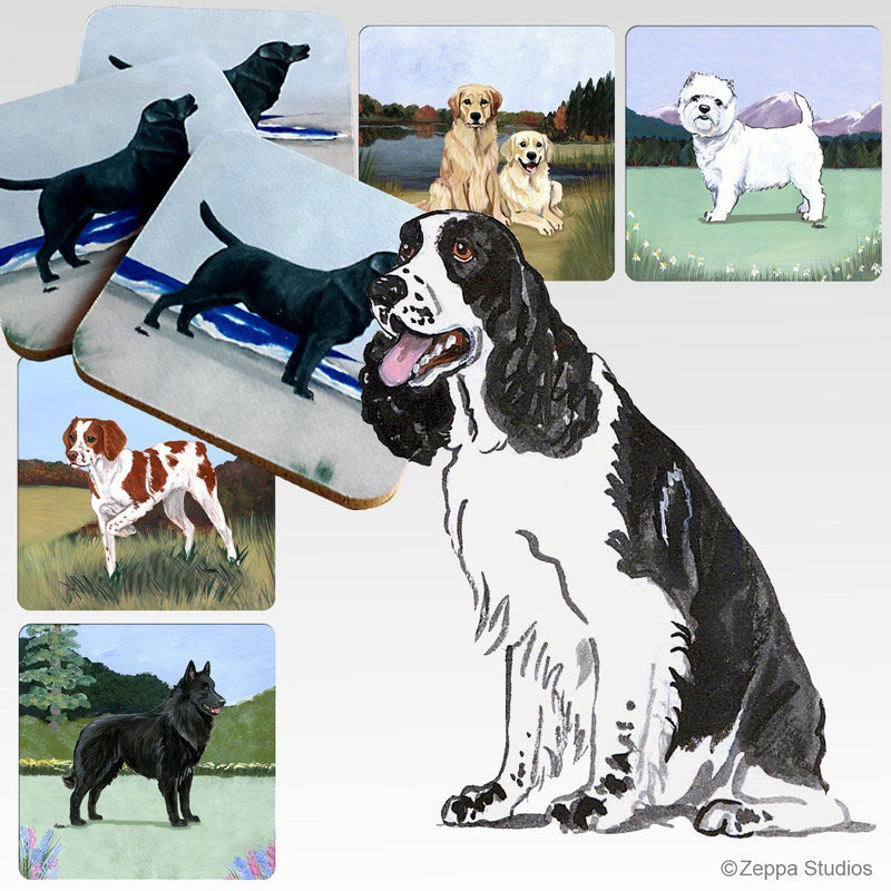 English Springer Spaniel Scenic Square Coaster