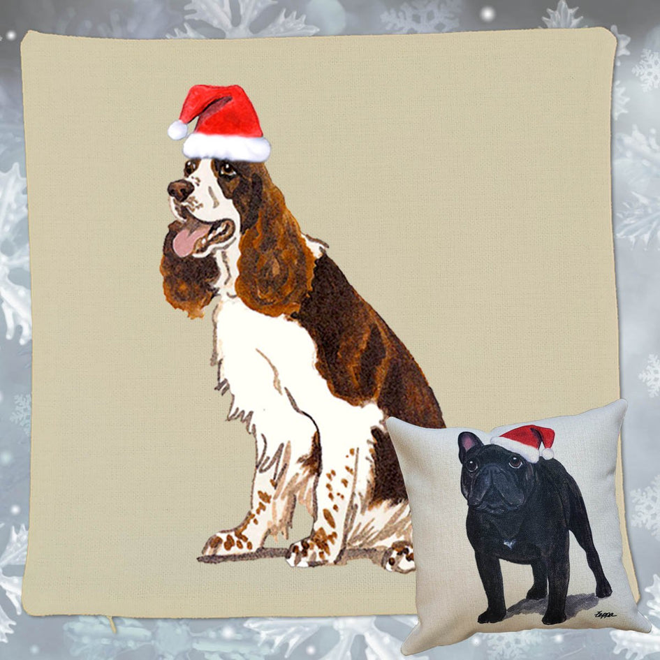 English Springer Spaniel Santa Pillow Cover
