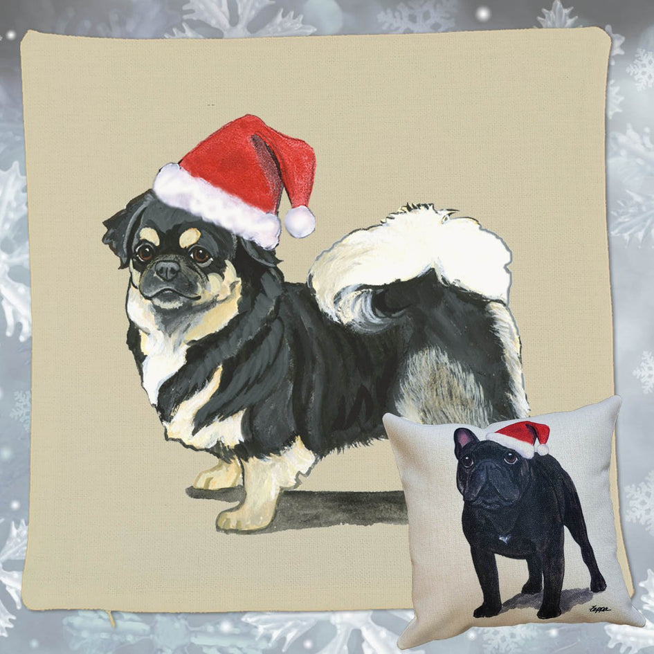 Tibetan Spaniel Santa Pillow Cover
