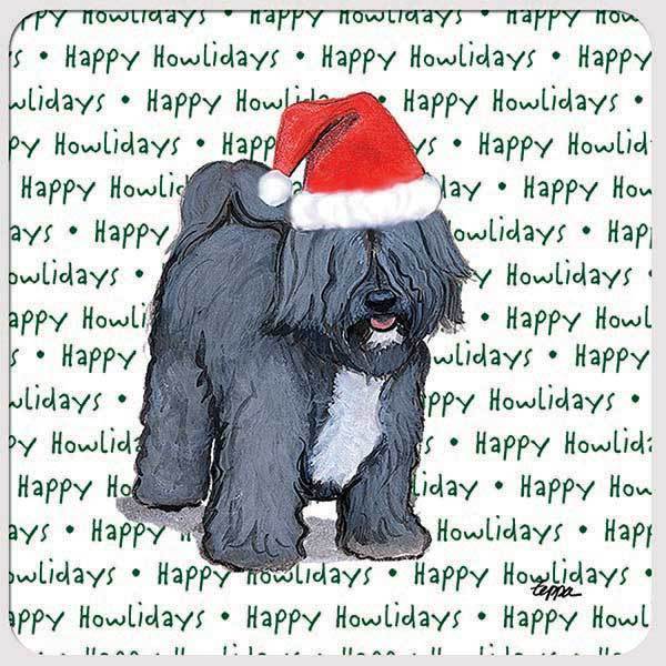 Tibetan Terrier "Happy Howlidays" Coaster