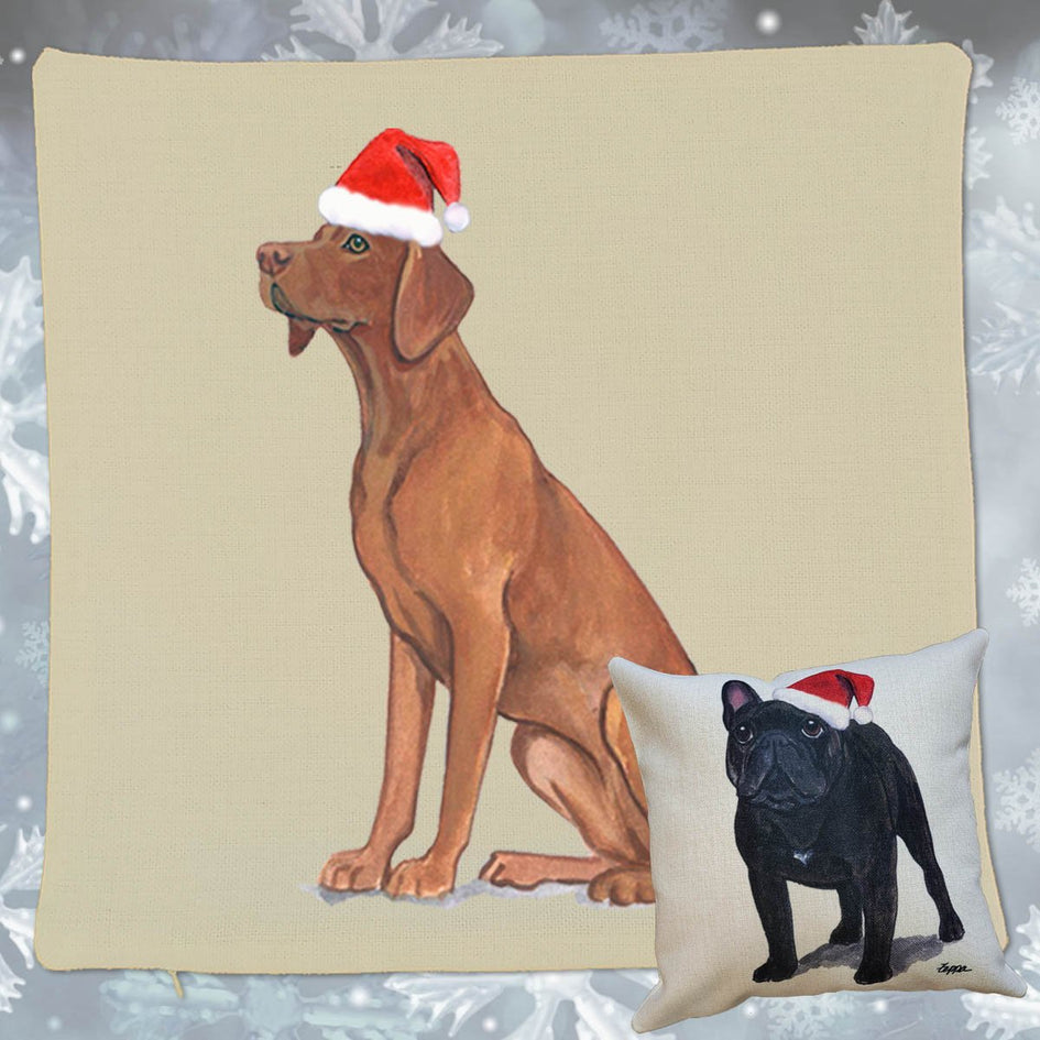 Vizsla Santa Pillow Cover