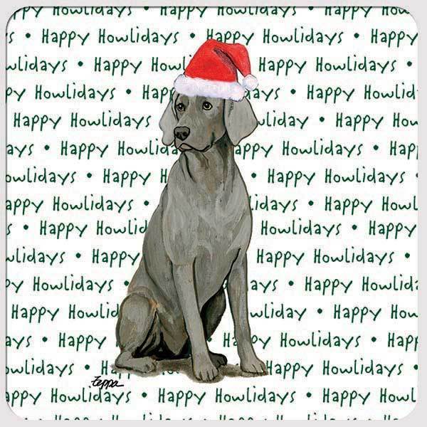 Weimaraner "Happy Howlidays" Coaster