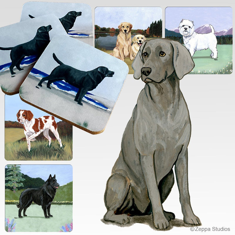 Weimaraner Scenic Square Coaster