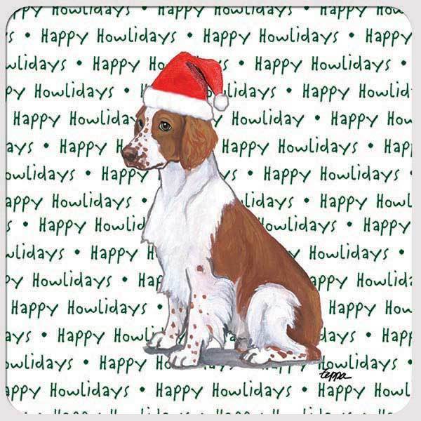 Welsh Springer Spaniel "Happy Howlidays" Coaster