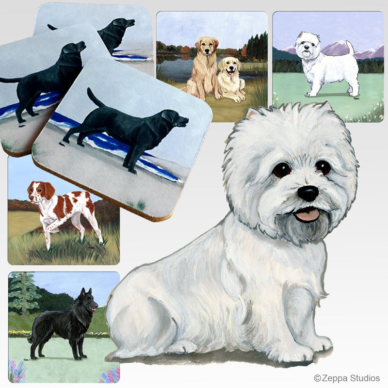 West Highland White Terrier Scenic Square Coaster