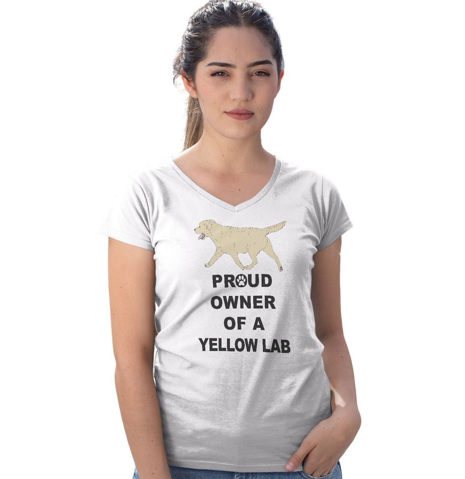 Yellow Labrador Retriever Proud Owner - Women's V-Neck T-Shirt